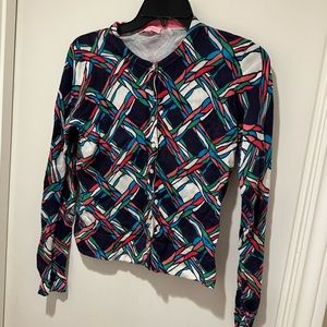 Lilly Pulitzer Black, Pink, White Print Long Sleeve Cardigan Sweater